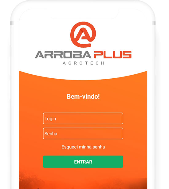 Aplicativo ArrobaPlus em uso no celular